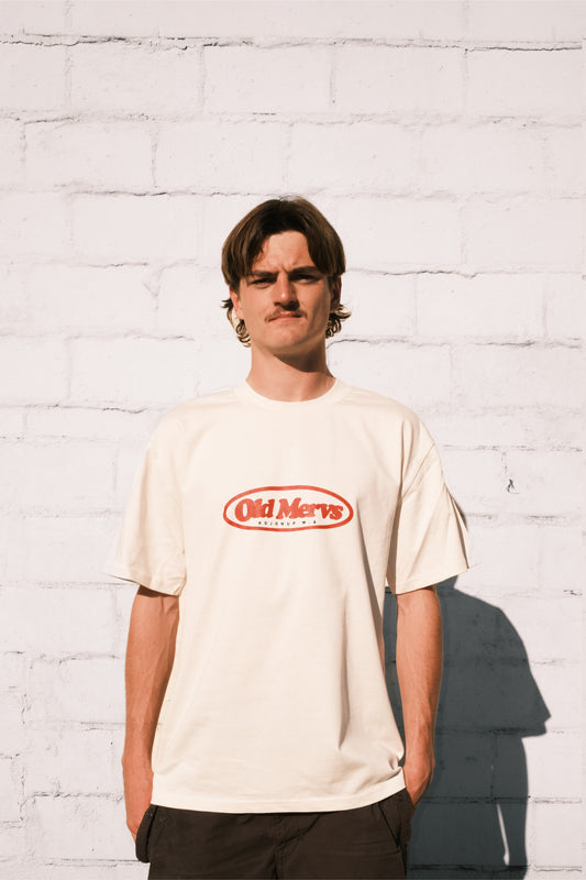 Old Mervs Natural Red Oval Tee